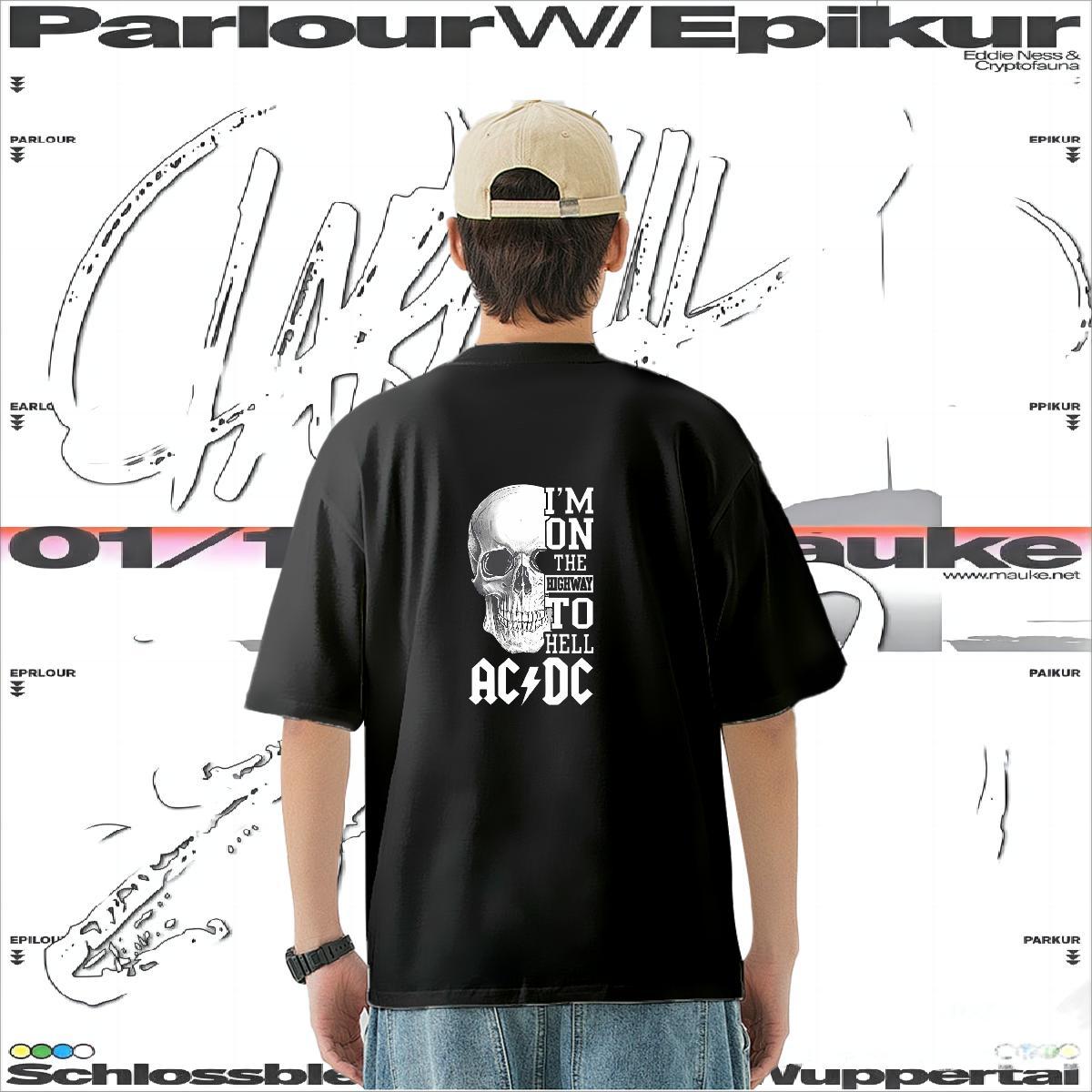 Designer Fashion T-Shirts for Men skull Wear 230g Cotton High Street Hip Hop Wholesale DIY Printed Breathable Soft Mens Tshirts