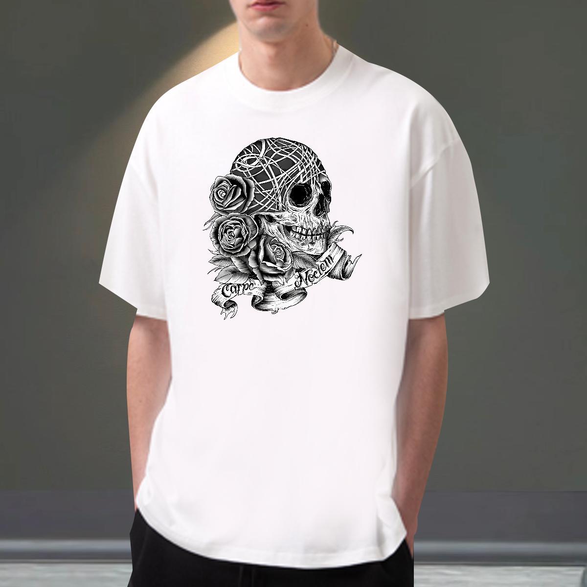 Wholesale Men T Shirts flower Tees Shirts 230g Cotton Street Cool Design Anime Print Breathable Soft Men Tees
