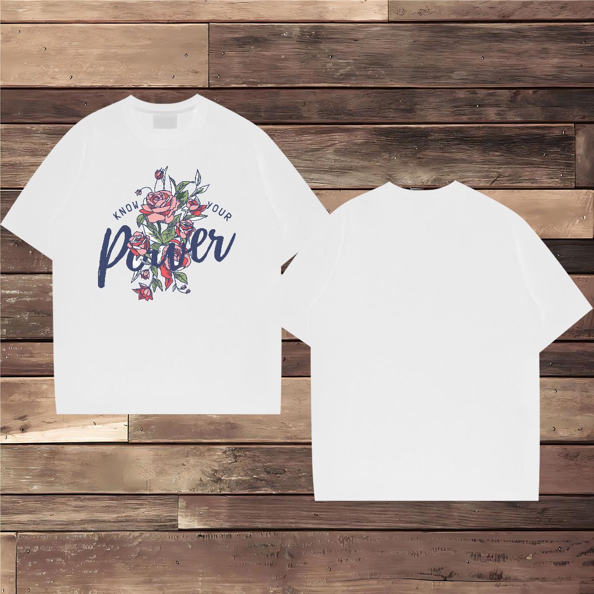DIY Customized T-Shirts for Men letter Tee Shirt 230g Cotton High Street Hip Hop Unisex Custom Printing Short Sleeve Soft Tshirt for Man Woman