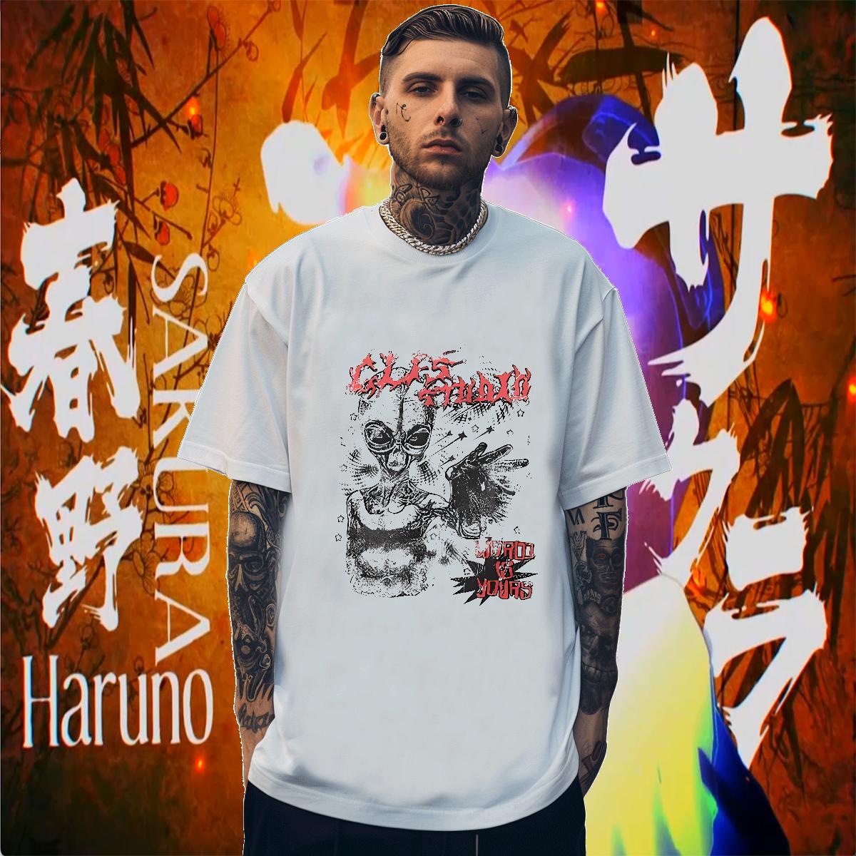 Fashion T Shirts Men skull Tees 230g 100% Cotton Summer Casual Cool Customized Pure Cotton Couples T Shirts
