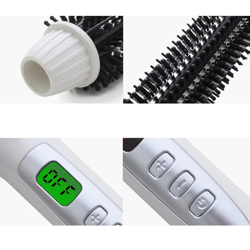 Professional Hair Curler Curling Iron Tourmaline Ceramic Brush Hair Straightening Brush LCD Display Hair Styling Curly Tools 240802