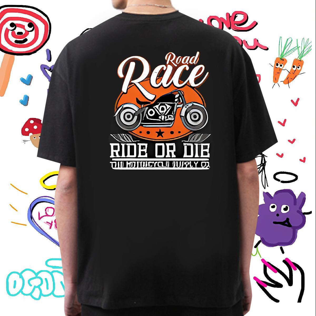 2024 Designer T shirt Motorcycle Tees 100% Cotton 230g Hip Hop Unisex Custom Print Oversized O Neck Short Sleeves Men Tops Tees