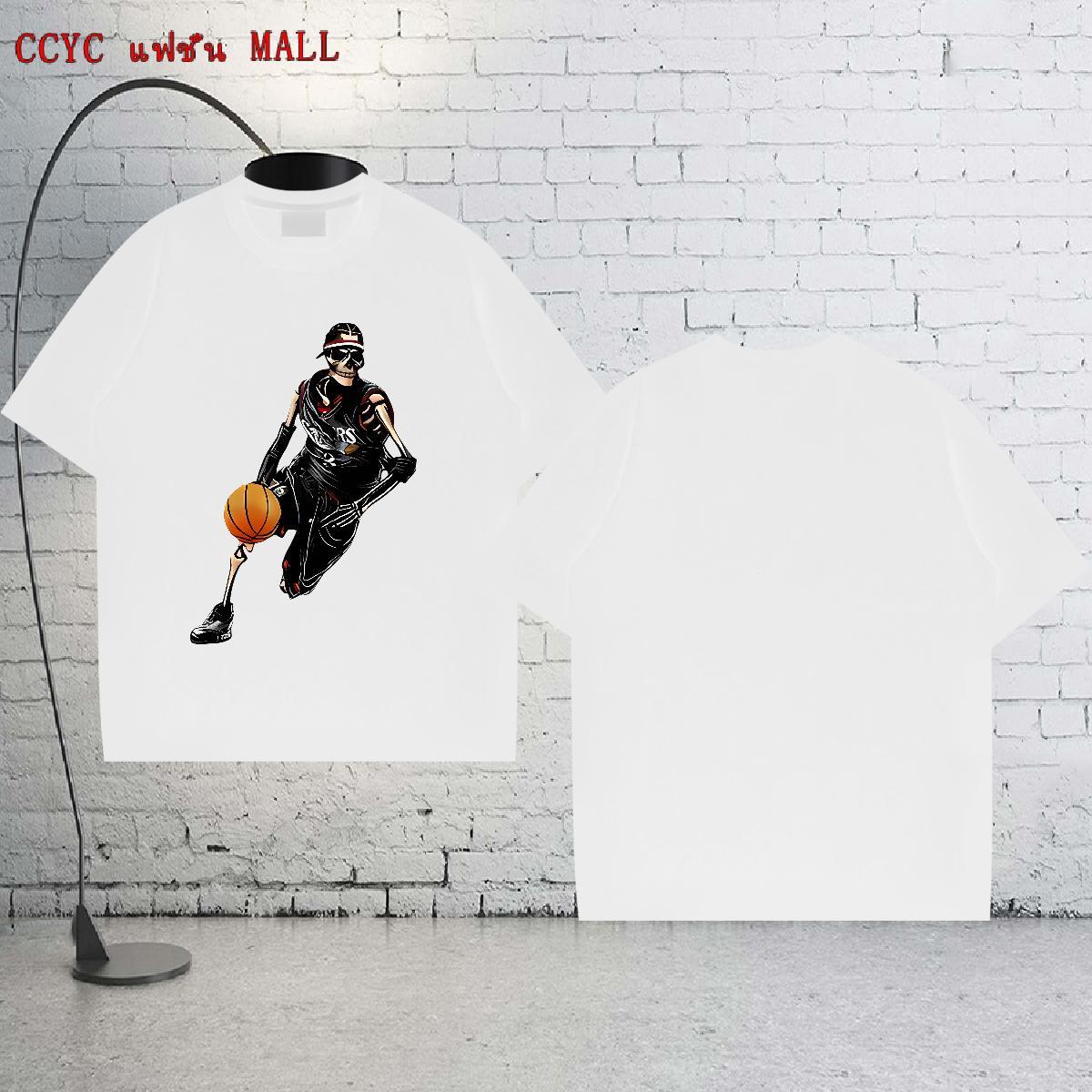 2024 Summer T-Shirts for Men skull Clothes 230g Cotton Casual Daily Wear Brand Customized Print Breathable Crew Neck Mens Tshirts