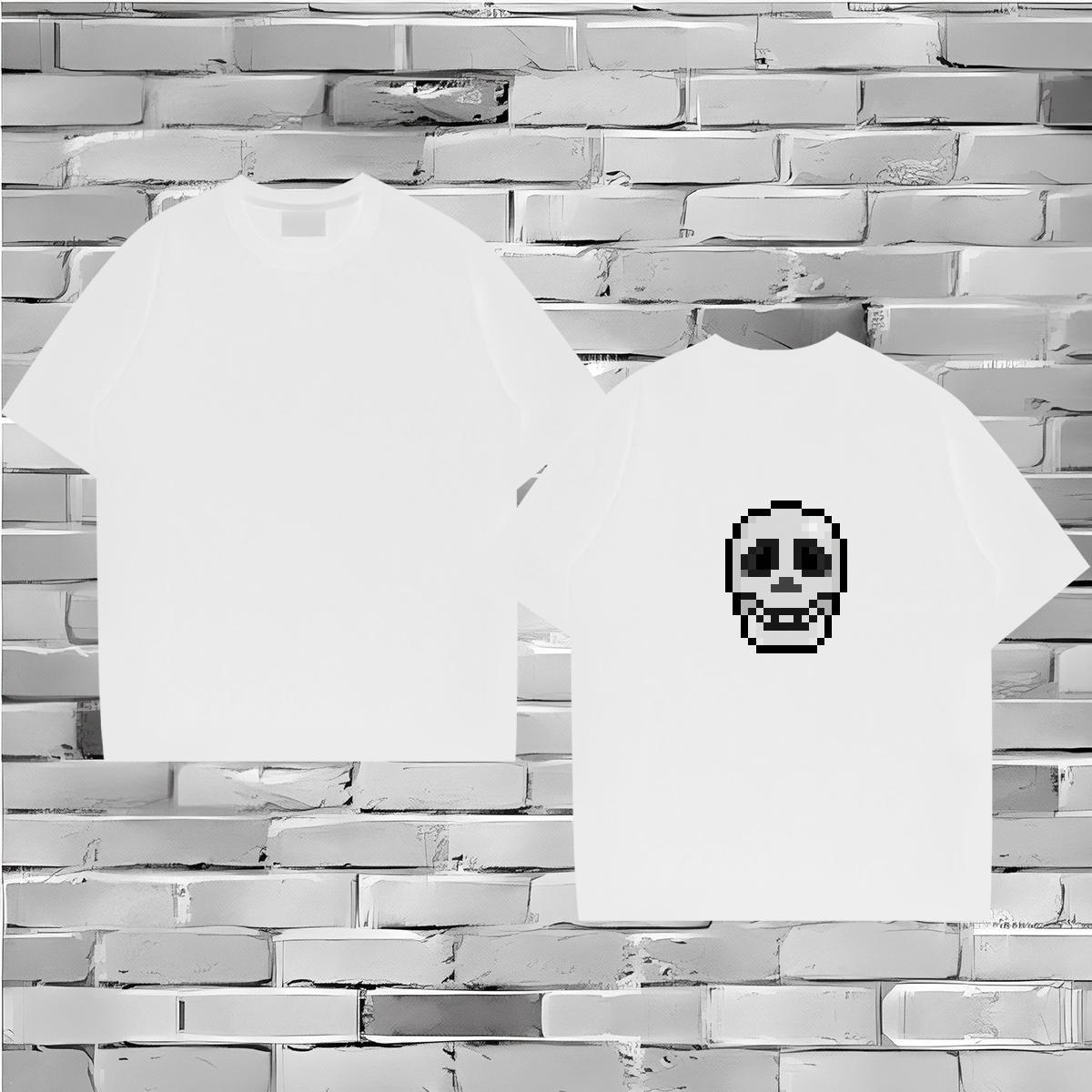 Casual New Man T Shirts skull Tshirts 230g Cotton Home Outdoor Designer Black White Breathable Short Sleeve Men Tops Tees