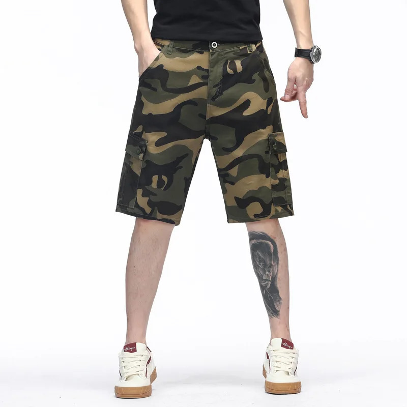 Summer Casual Shorts Mens Straight Solid Sports Men Joggers Cargo Gaucho Fashion Cotton Knee Sweatpants Trousers 240806