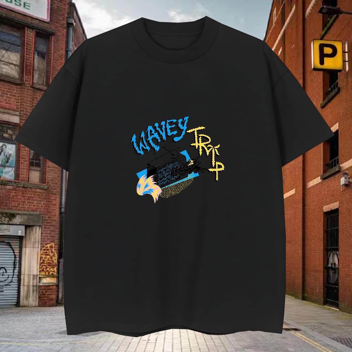 Free Shipping T Shirts Men beach Tees 230g 100% Cotton Street Designer DIY Breathable Crew Neck Tshirt for Man Woman