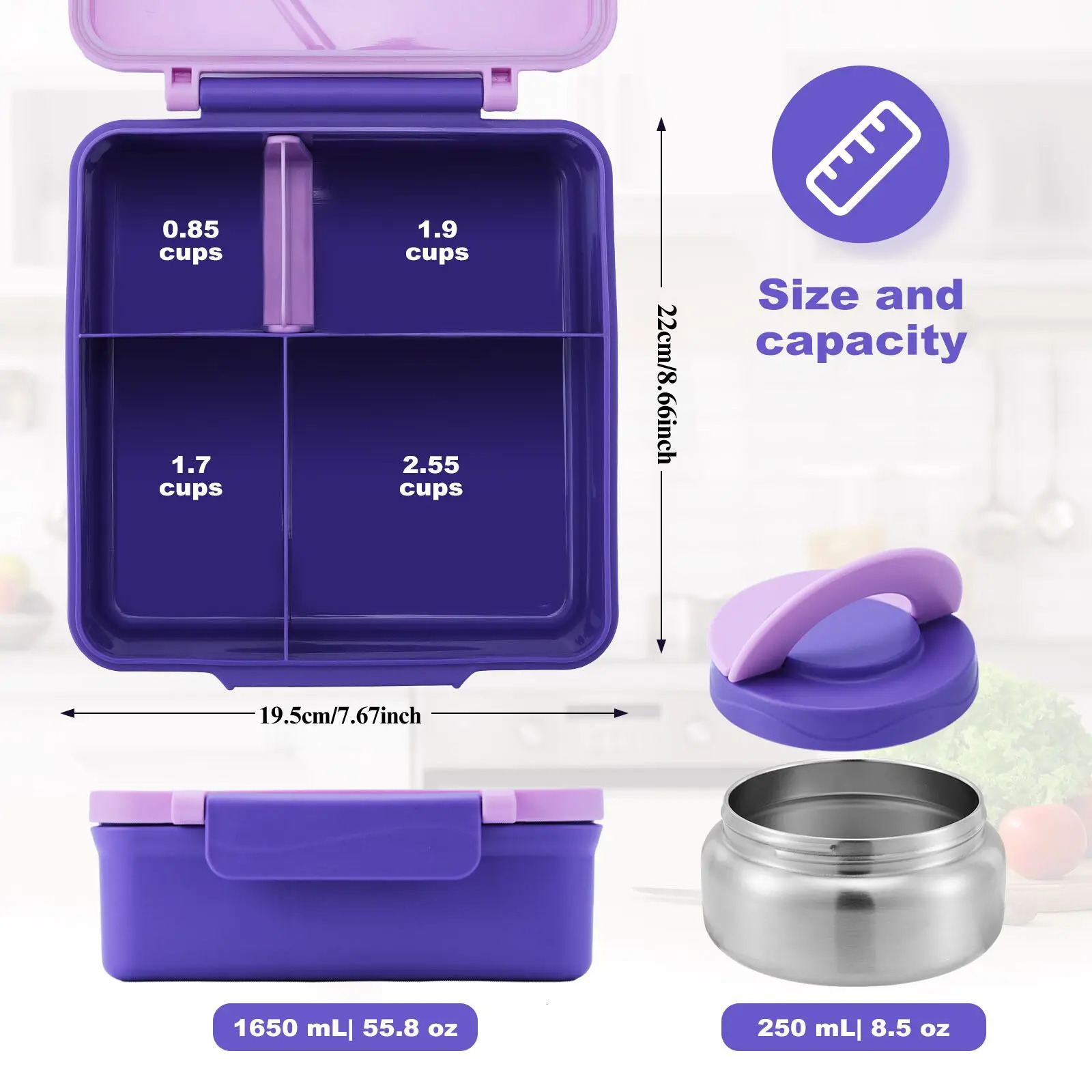 Four-Grid Lunch Box With Insulated Soup For Teenagers And Workers At School Canteen Back School 240801
