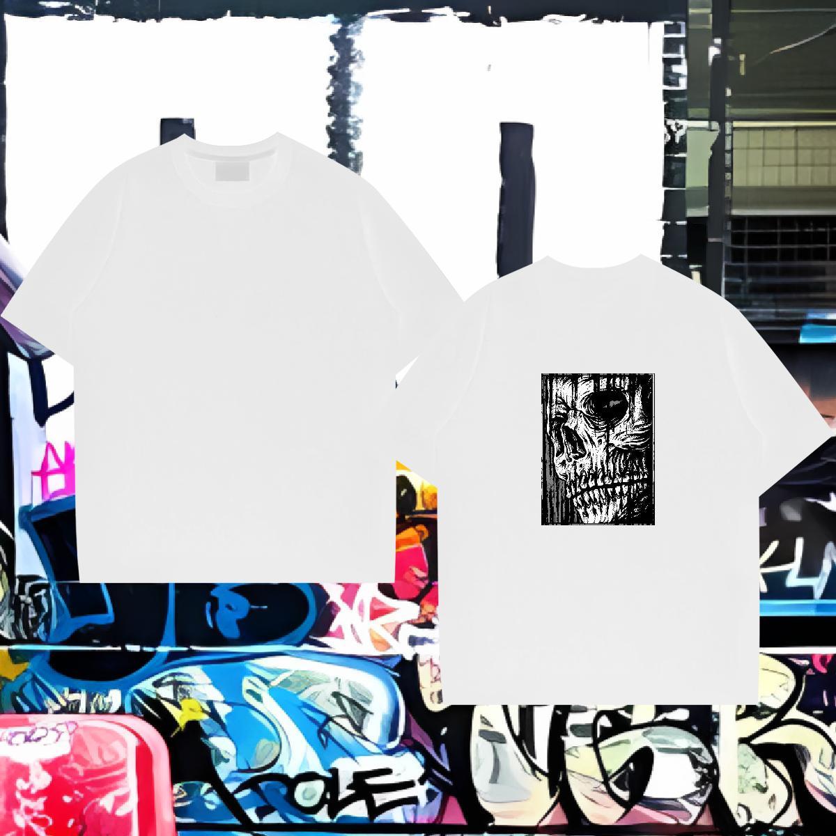 Brand T Shirts Men skull Clothings 230g Cotton Outdoor Comfortable Custom Anime Breathable Tshirts