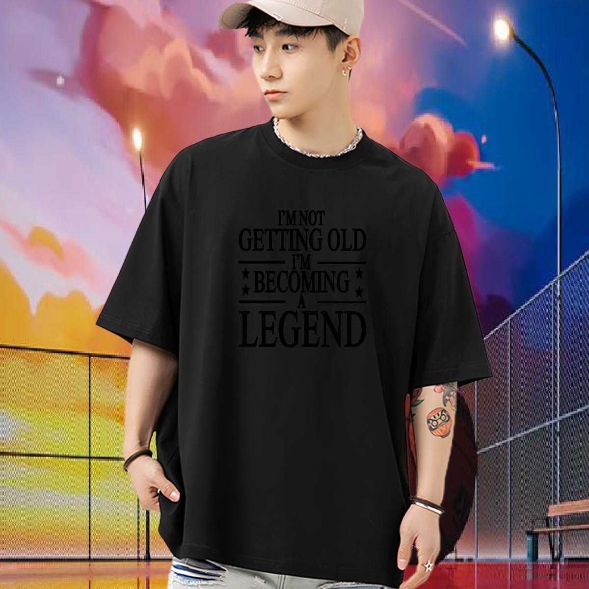 Custom T-Shirts for Men letter Tee Shirt 230g 100% Cotton Outdoor Classic Floral Print Short Sleeve O-Neck Men Tees