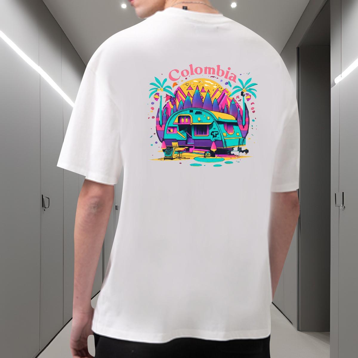 DIY T shirt beach Tops Shirt 230g 100% Cotton Anime Printing Street Comfortable DIY Logo Oversized Breathable Men Tshirts