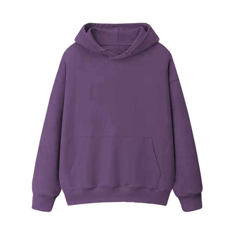 Velvet thickened loose hooded hoodie autumn and winter warm top, student couple outfit, solid color jacket for women's clothing