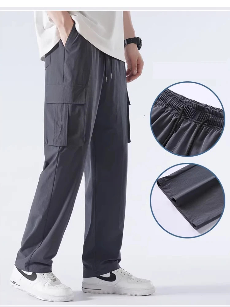 Harbor wind pure color casual loosefitting overalls for men with straightline Japanese wash pants 240806