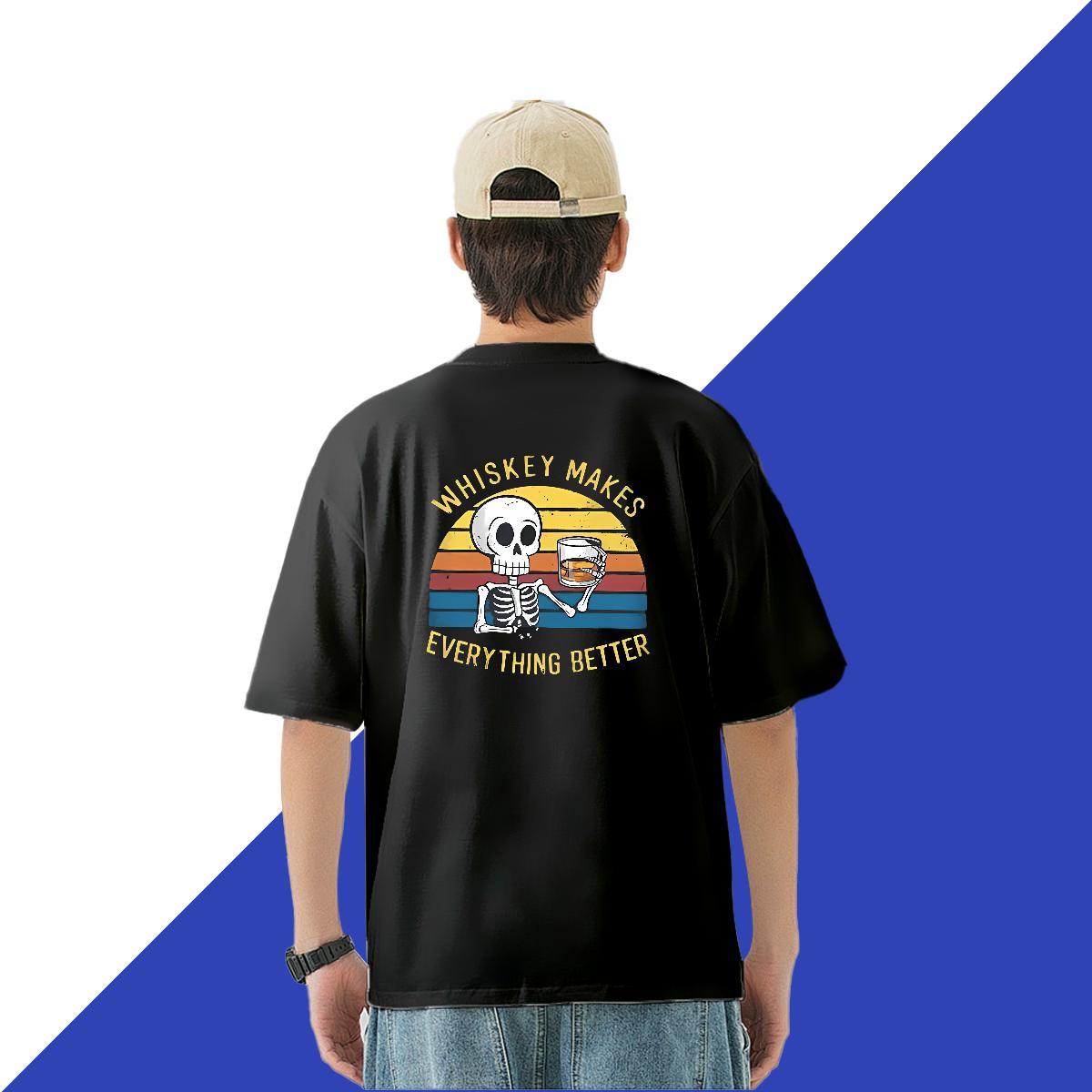 Brand Men T Shirts skull Tees 230g Pure Cotton Sport Wholesale Oversized 3XL 4XL Breathable Soft Men Tshirts