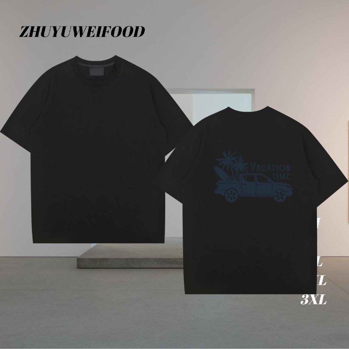 Fashion New T-Shirts car Tops Tees 230g 100% Cotton Sport Wholesale Floral Print Breathable Soft Tshirts