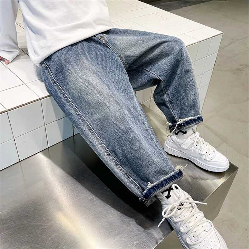 Jeans Boys Jean Pants Long Trousers Cotton 2024 Blue Spring Autumn Babys Kids Pants Teenagers Outwear Childrens Clothing