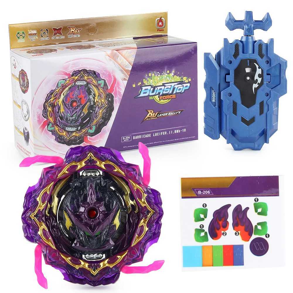 Blayblade Burst B-206 BARRICADE LUCIFER Blablade Sticker Starter Bey Metal Spinning Battle Top w/ String Launcher Gyro Set Y240803