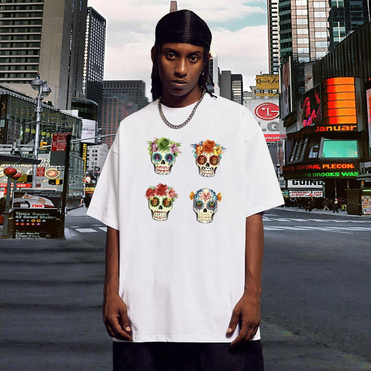 New Man T Shirts funny Tees Shirts 230g 100% Cotton High Street Hip Hop Unisex Custom Anime Round Neck Short Sleeve Men Tops Tees