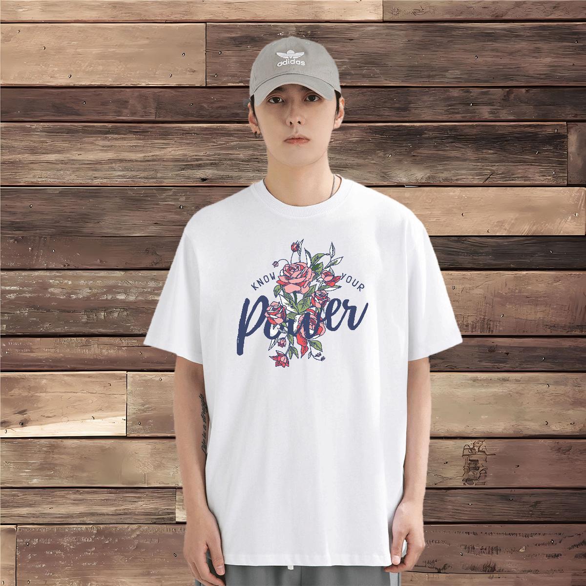DIY Customized T-Shirts for Men letter Tee Shirt 230g Cotton High Street Hip Hop Unisex Custom Printing Short Sleeve Soft Tshirt for Man Woman