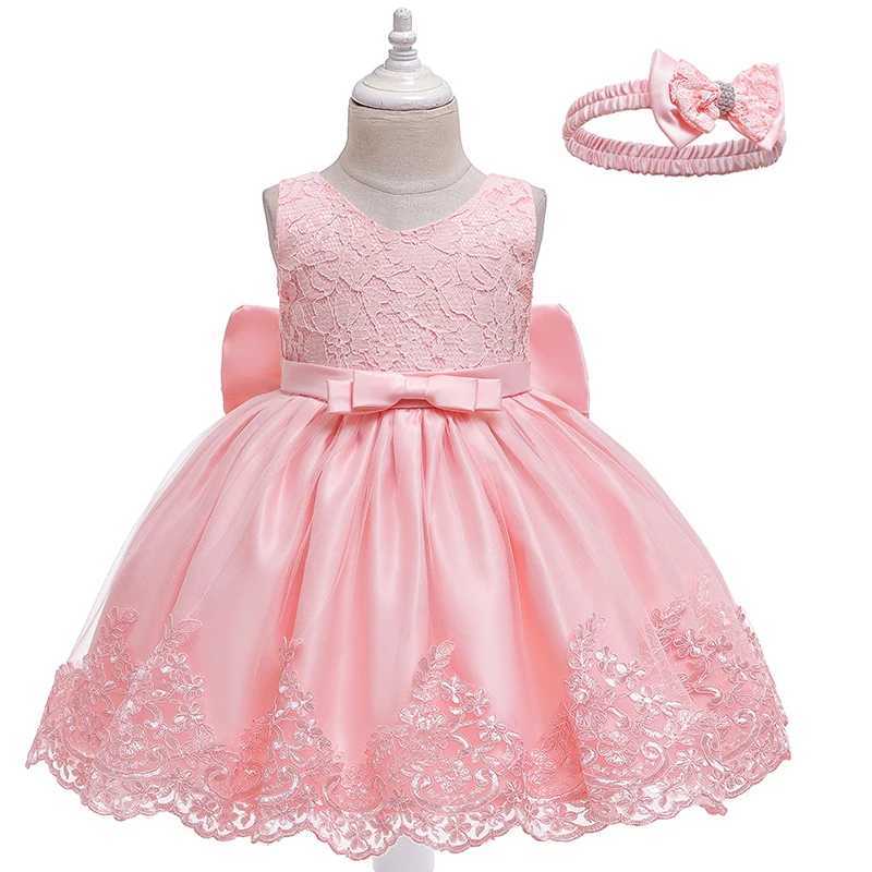 Baby dress bow Tutu dress 0-10 year old girl wedding birthday party princess dress children lace dress clothing vestW240720