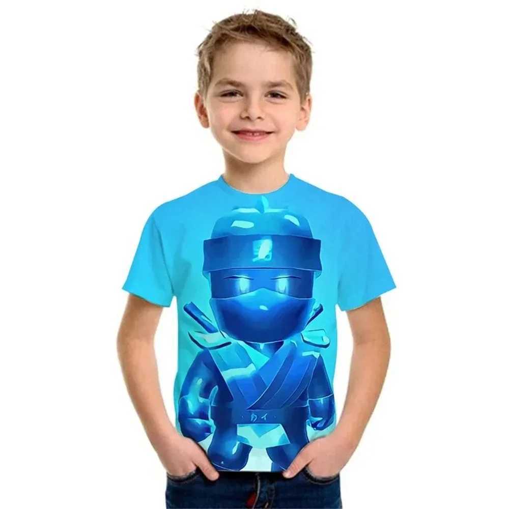 Stumble Guys game 3D printing childrens T-shirt childrens clothing Harajuku cartoon T-shirt casual and fun top girls and boys T-shirt setW240718