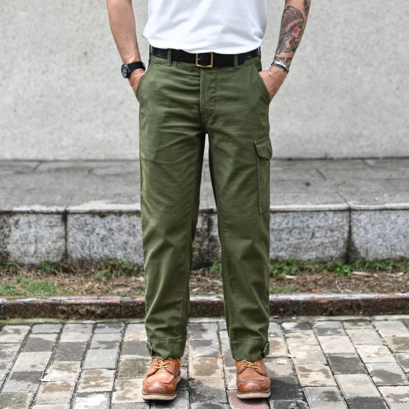 Sauce Zhan Mans Pants Aviatorss Trousers Cargo Baker Satin Cotton Regular Fit 240806