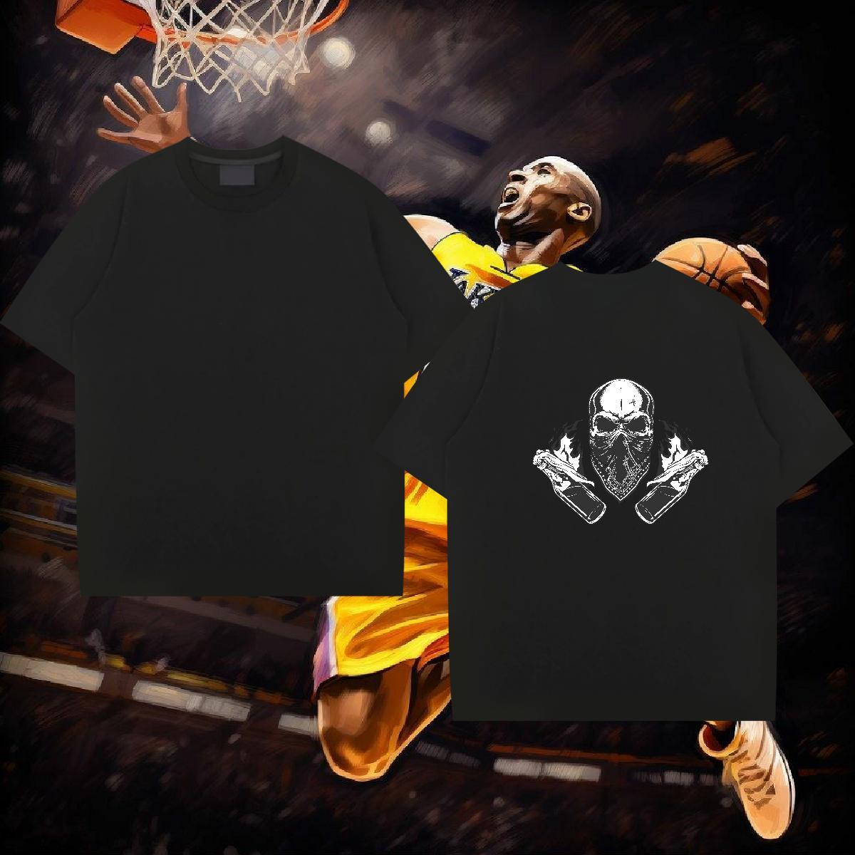 New Designer T Shirt For Man skull Tees Shirts 230g 100% Cotton Hip Hop Cool Custom Anime Round Neck Short Sleeve Men Tshirts