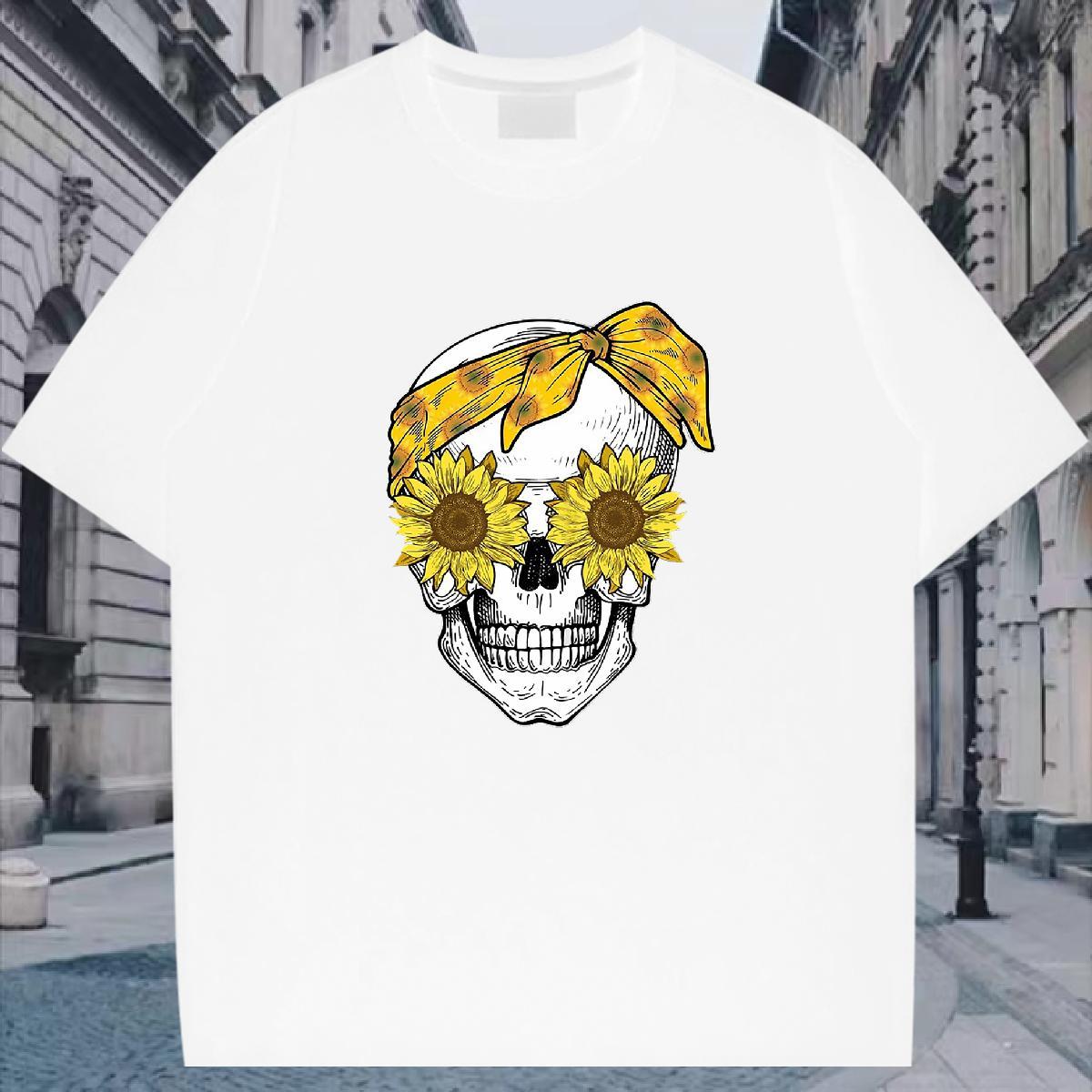 2024 Designer T-Shirts for Men flower Tshirts 230g 100% Cotton Street Wear Brand Floral Print Breathable Short Sleeve Men Tops Tees