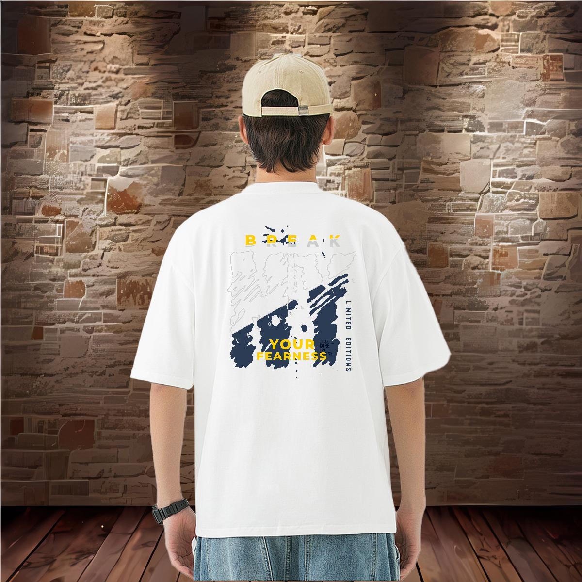 Classic Casual T-Shirts for Men letter Clothings 230g 100% Cotton Spring Summer Brand Custom Cartoon Breathable Soft Couples T Shirts
