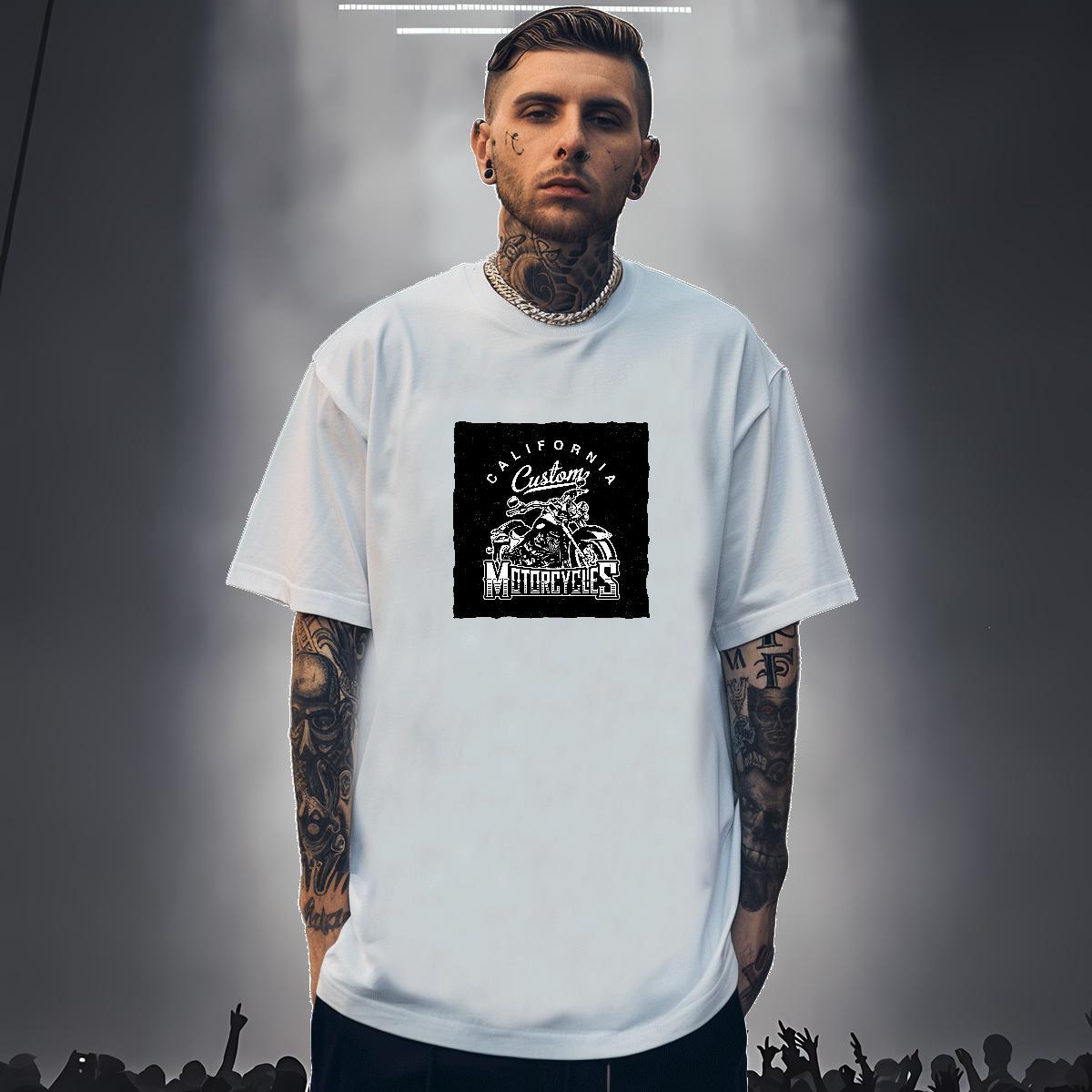 Designer T shirt Motorcycle Tops Tees 230g Cotton Daily Outfit Classic Anime Print Short Sleeve O-Neck Men Tops Tees