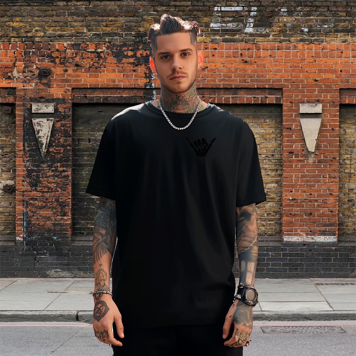 Designer Fashion T Shirt For Man skull Clothings 230g Cotton Casual Loose Custom Print Plus Size Breathable Men Tshirts