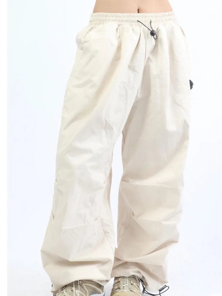 HOUZHOU Oversized Cargo Parachute Pants Women Japanese Style Gorpcore Wide Leg Joggers Hippie Baggy Vintage Sweatpants Trousers 240807