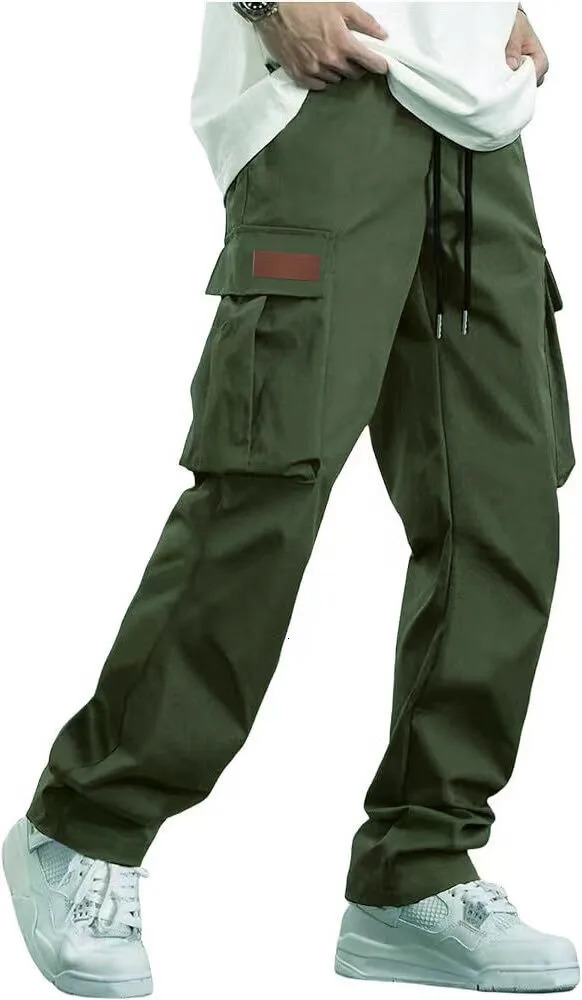 Mens loose straight leg workwear pants mens spring and autumn American style draped wide 240806