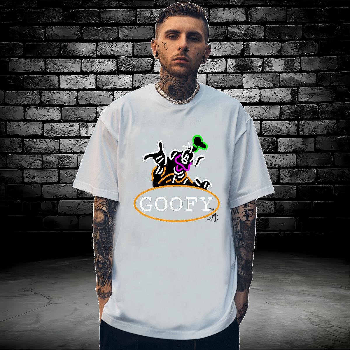 Stylist T-Shirts for Men cartoon Clothes 230g Pure Cotton Home Outdoor Cool DIY Printed Short Sleeve O-Neck Tshirts