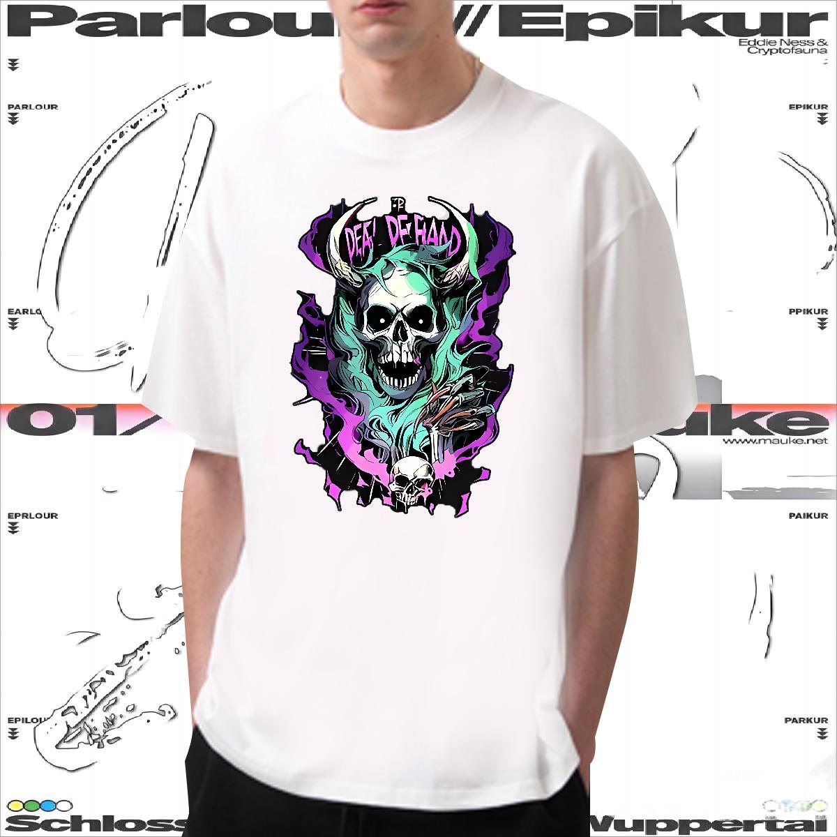 Fashion Casual T-Shirts skull Tops 230g 100% Cotton Casual Daily Wear Loose Custom Cartoon Short Sleeve Soft Men Tees