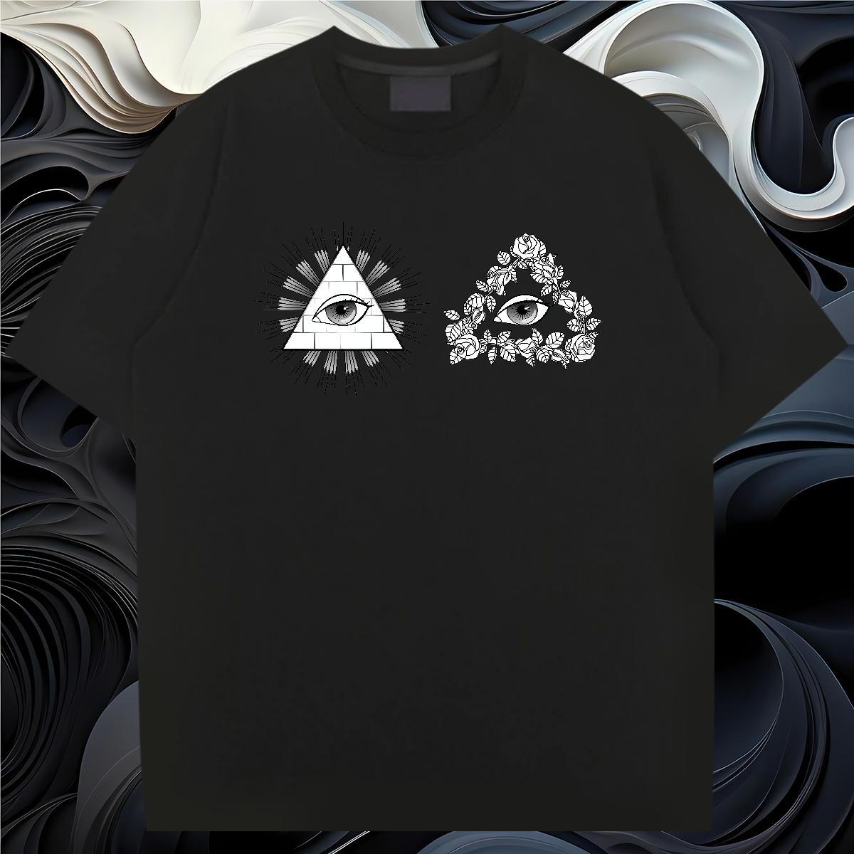 Casual New T Shirt For Man eye of the devil Clothings 230g Pure Cotton Beach Designer White Plus Size Short Sleeve Soft Mens Tshirts