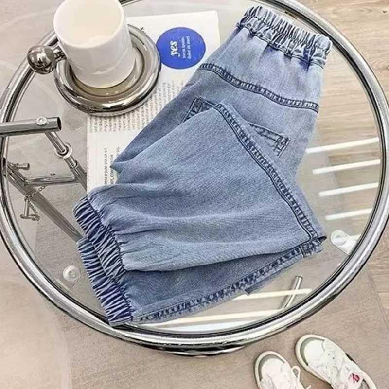 Jeans Boys Jean Pants Long Trousers Cotton 2024 Simple Spring Autumn Babys Kids Pants High Quality Childrens Clothing