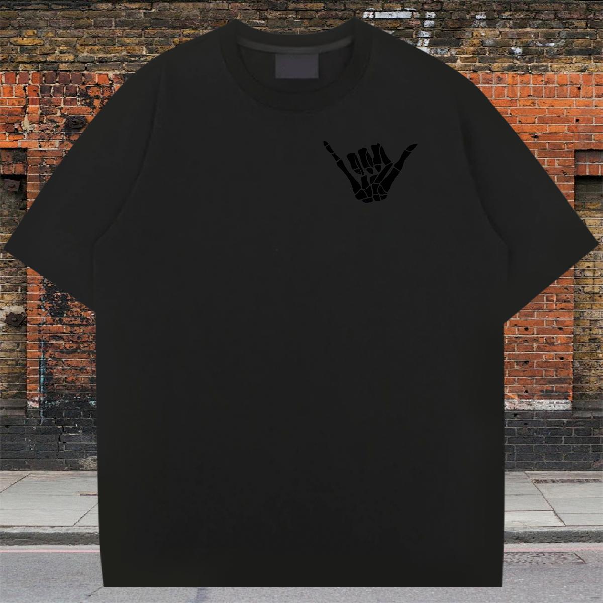 Designer Fashion T Shirt For Man skull Clothings 230g Cotton Casual Loose Custom Print Plus Size Breathable Men Tshirts