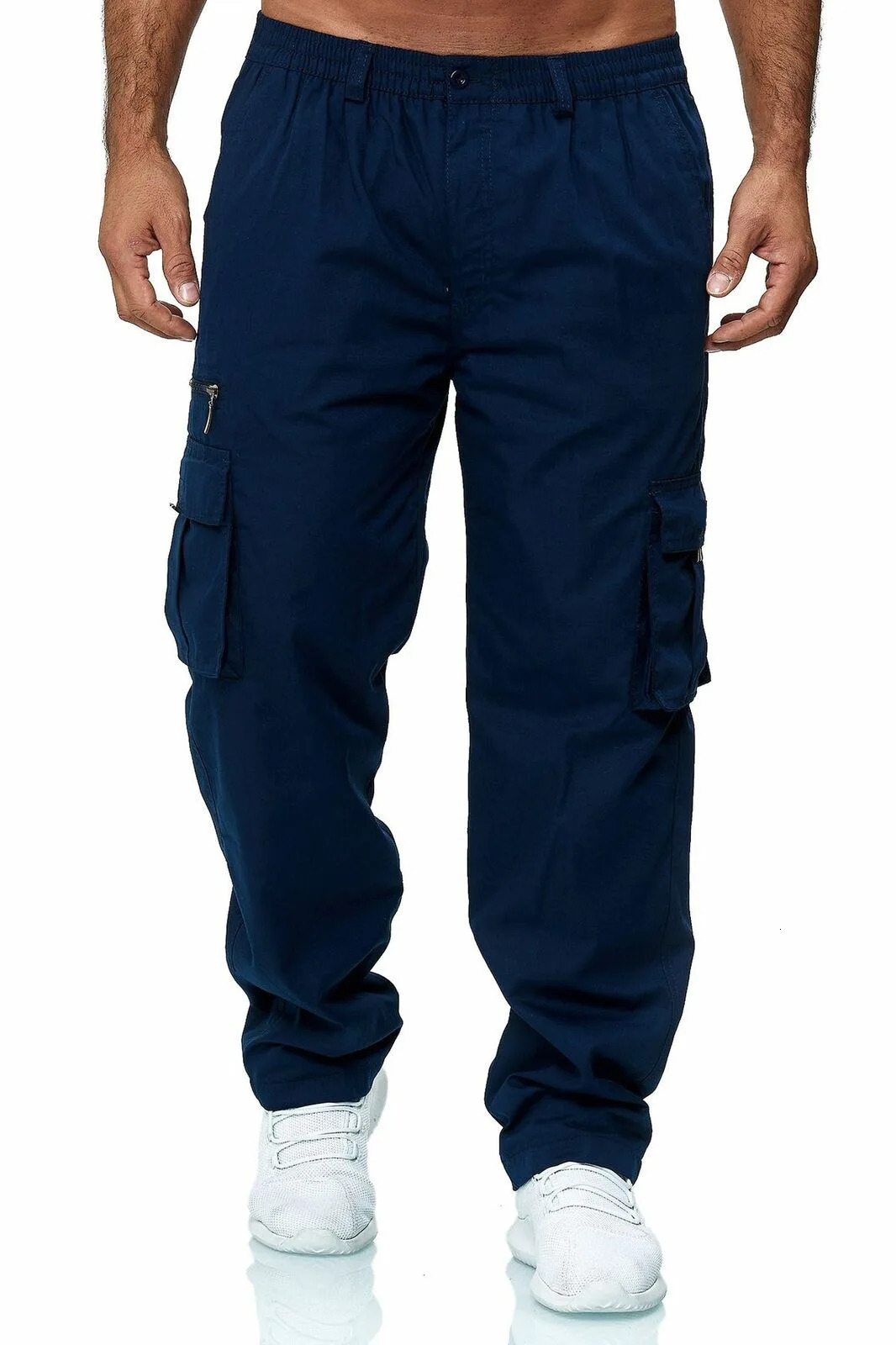 crossborder selling mens casual multi pocket loose straight leg workwear pants outdoor long fitness 240806