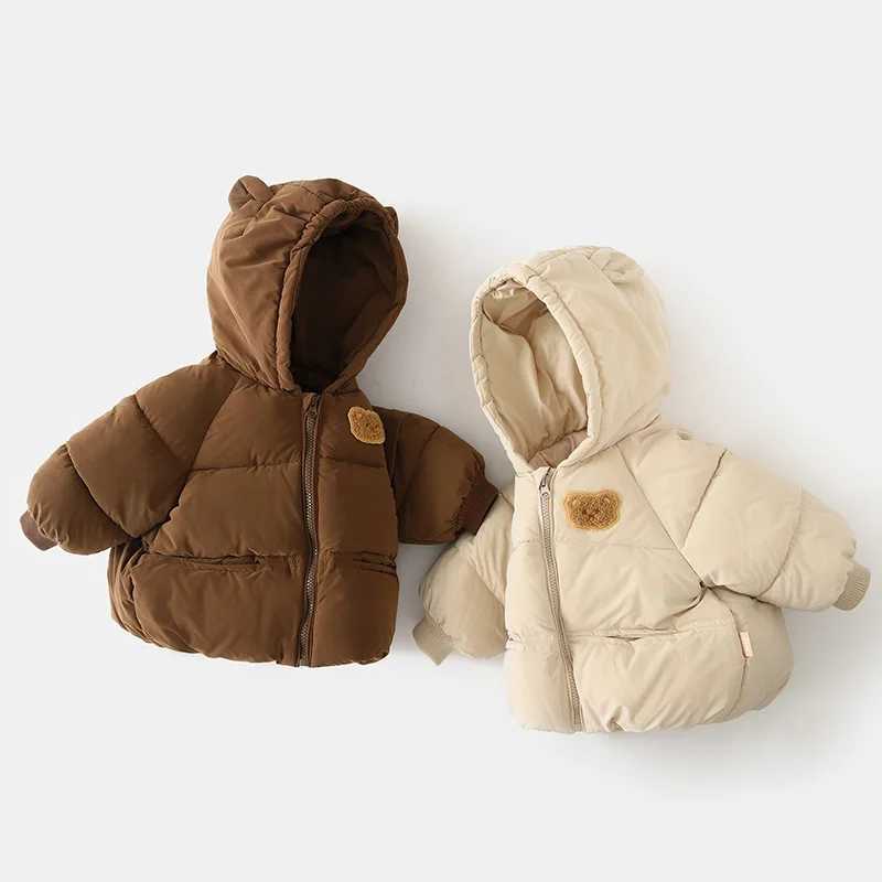 Cute Bear Childrens Winter Jacket 2024 Childrens Snow Clothing Thick Warm Girls Cotton Jacket Chidlen Winter Clothing Outdoor Jacket X2411151