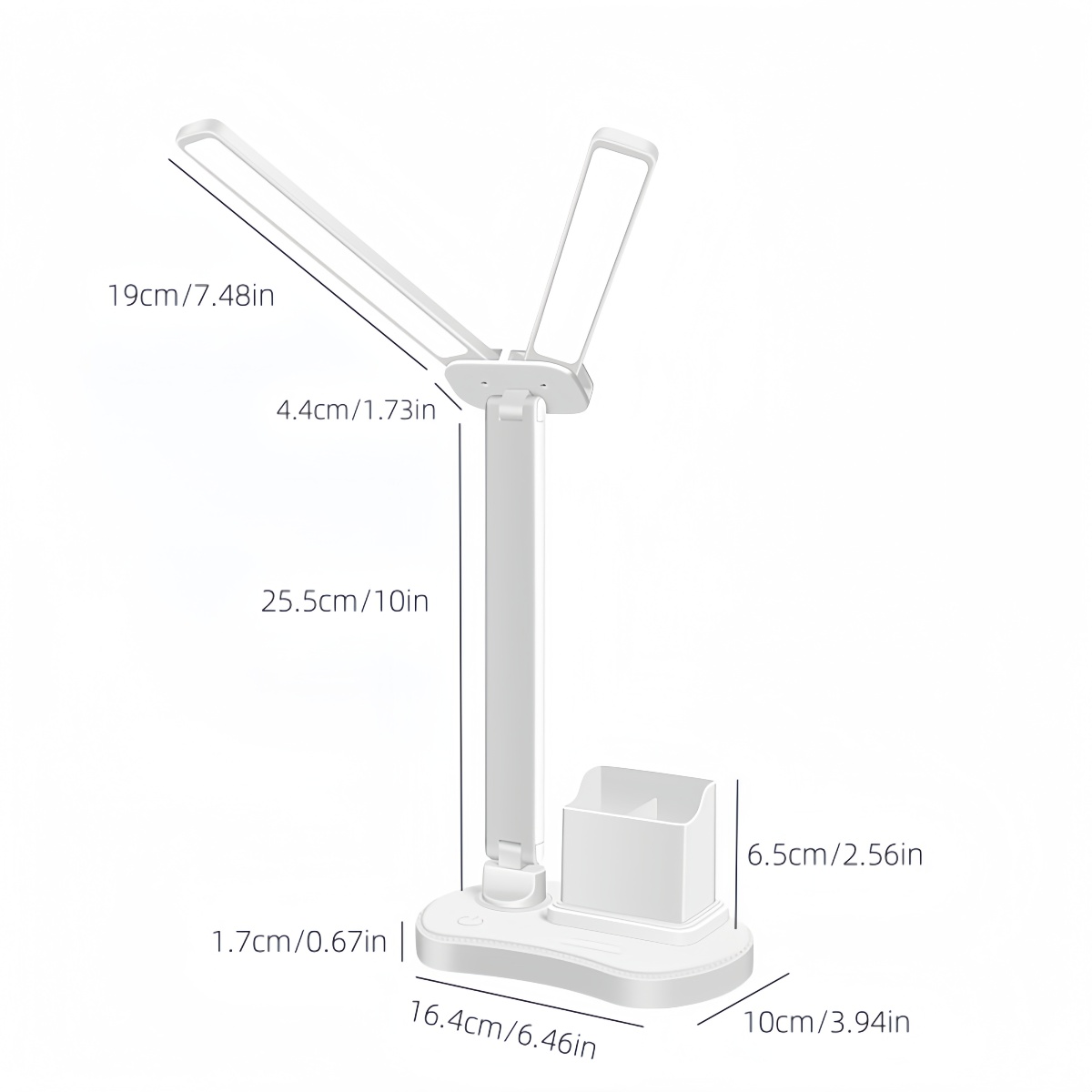 Dual Function Desk Lamp with Eye Protection - Charging & Plugging Options, Three Light Modes with Infinite Dimming Control