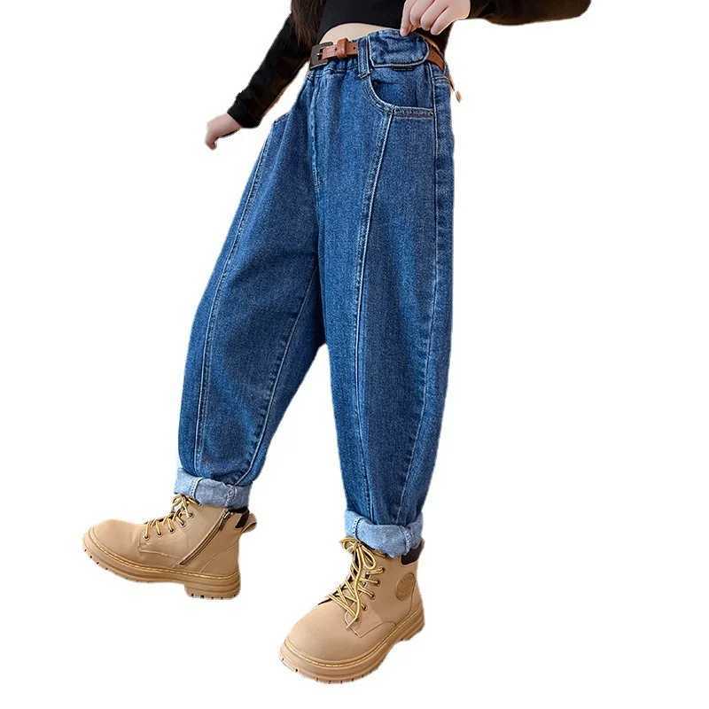 Jeans Teenage Jeans Girls Denim Harem Pants Casual Style Kids High Quality Spring Autumn Unisex Childrens Clothes 6 8 10 12 14Years