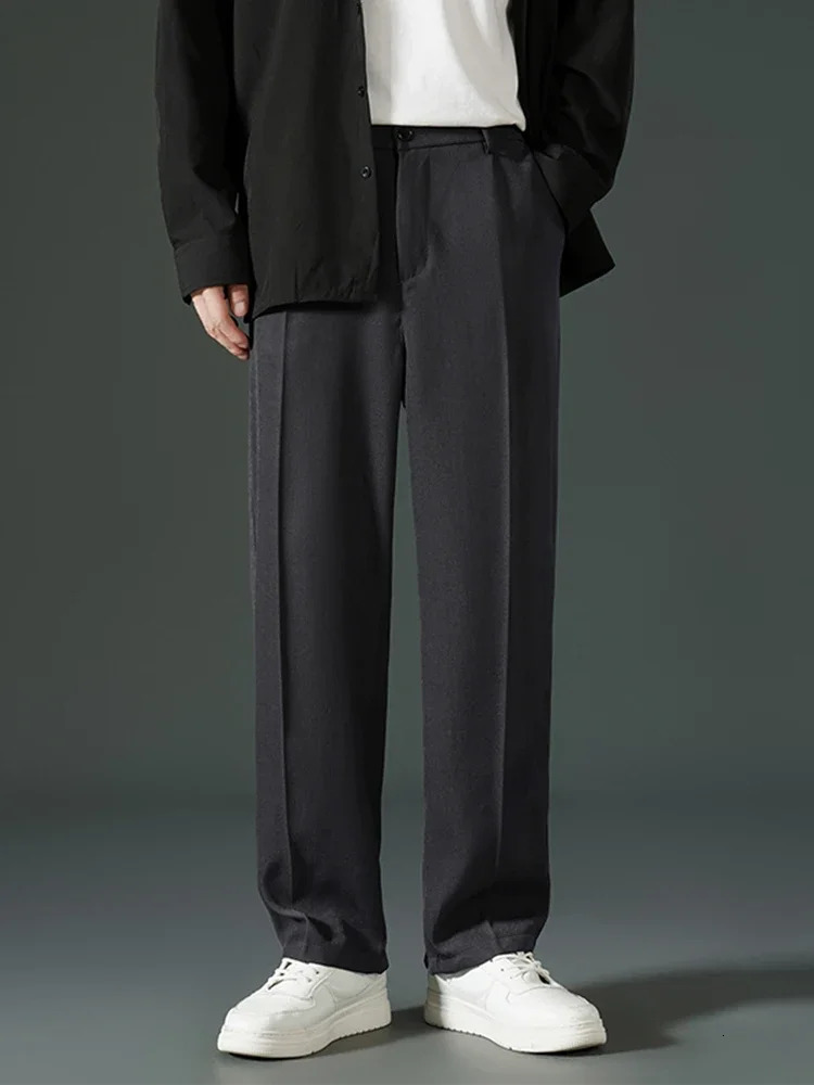 Chino Pants mens Korean pleated casual pants business workwear Trousers thin lightweight and resistant 240812