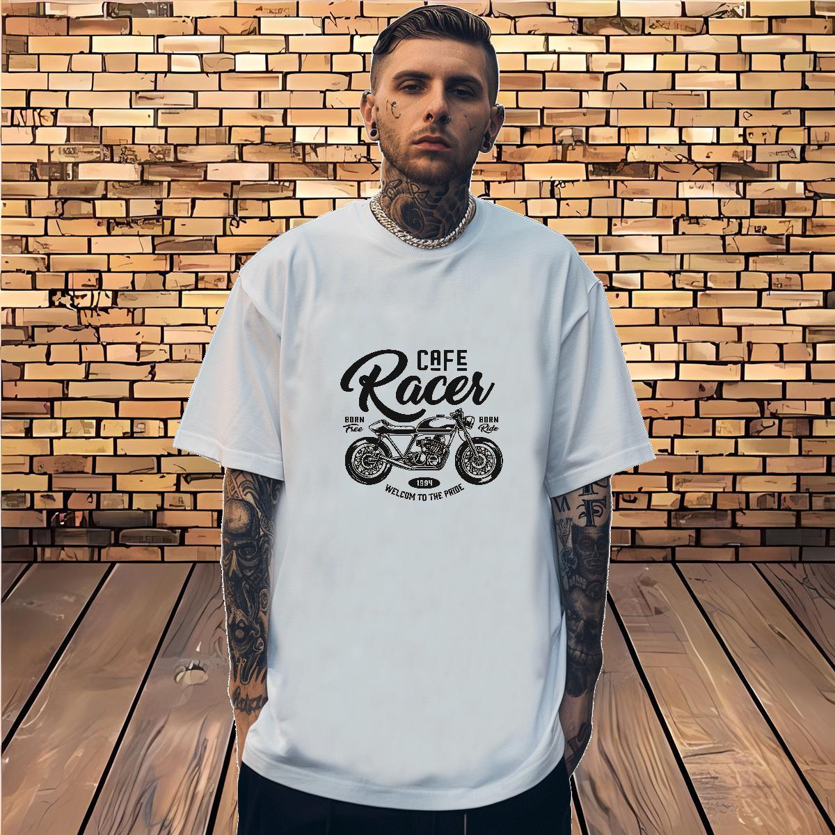 Brand T Shirt For Man Motorcycle Tee Shirt 230g Pure Cotton Sport TOP Quality Customized Print Short Sleeve Soft Men Tops Tees