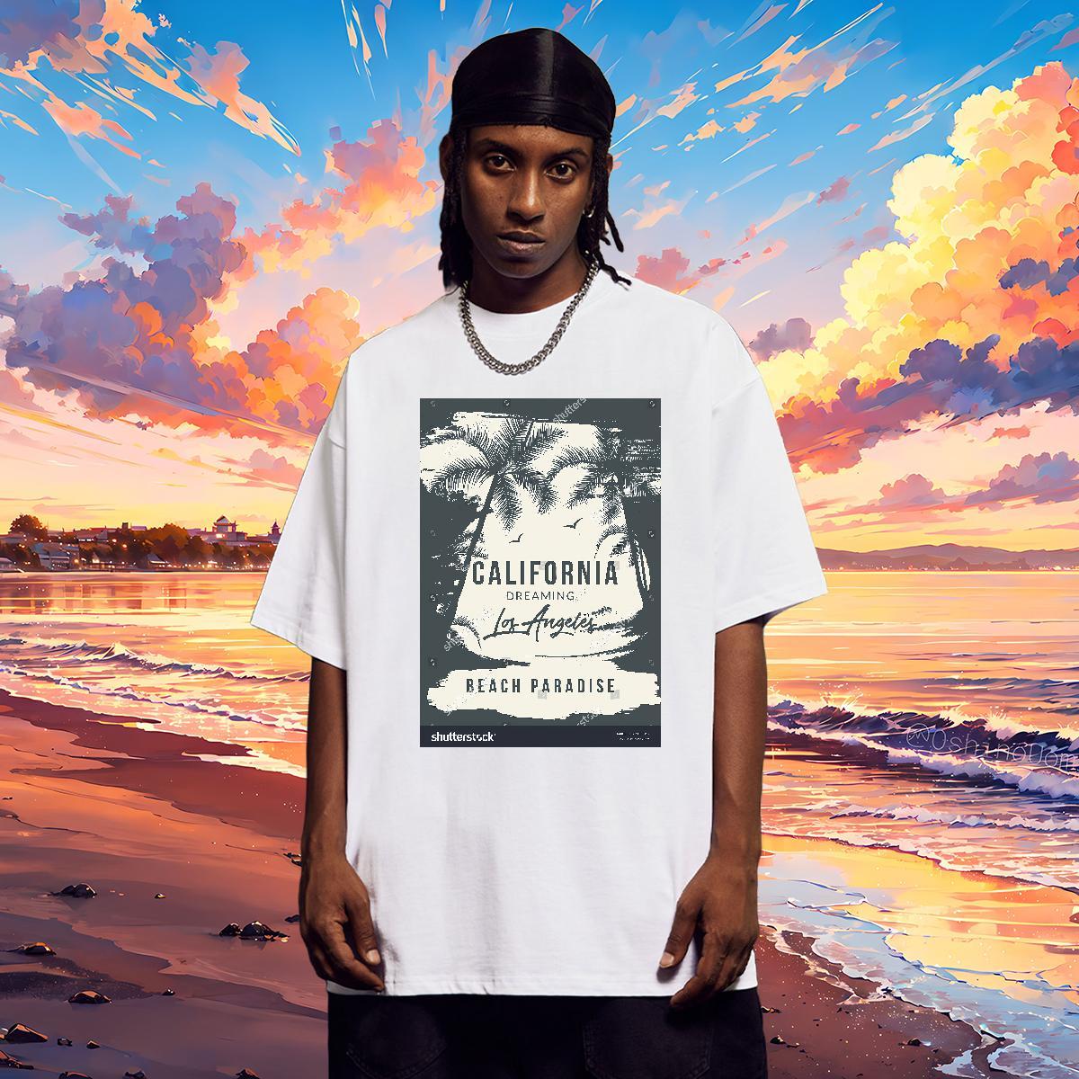 Fashion T-Shirts for Men tree Tshirts 230g 100% Cotton Hip Hop Street Unisex White Plus Size Breathable Crew Neck Men Tops Tees