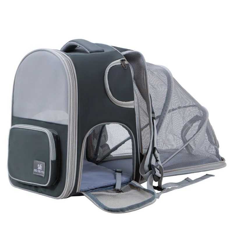 Cat Carriers Crates Houses Expandable Dog Carrier Bag Pet Double Shoulder Backpack Sturdy Frame Breathable Foldable Travel Dog Bag Fits 6kg Pets