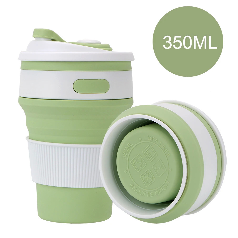 Coffee food grade foldable water BPA free beverage silicone travel coffee cup Z260202