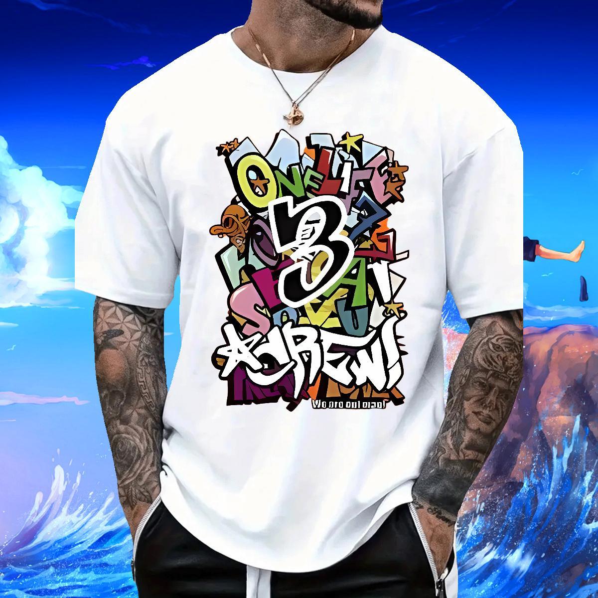 New Arrival T-Shirts for Men letter Tops Shirt 230g 100% Cotton Hip Hop Street TOP Quality Oversized Short Sleeve O-Neck Men Tops Tees