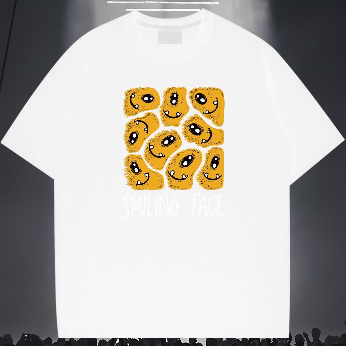 2024 T shirt ET Polos 230g Cotton Beach Comfortable Cartoon Print Breathable Couples T Shirts