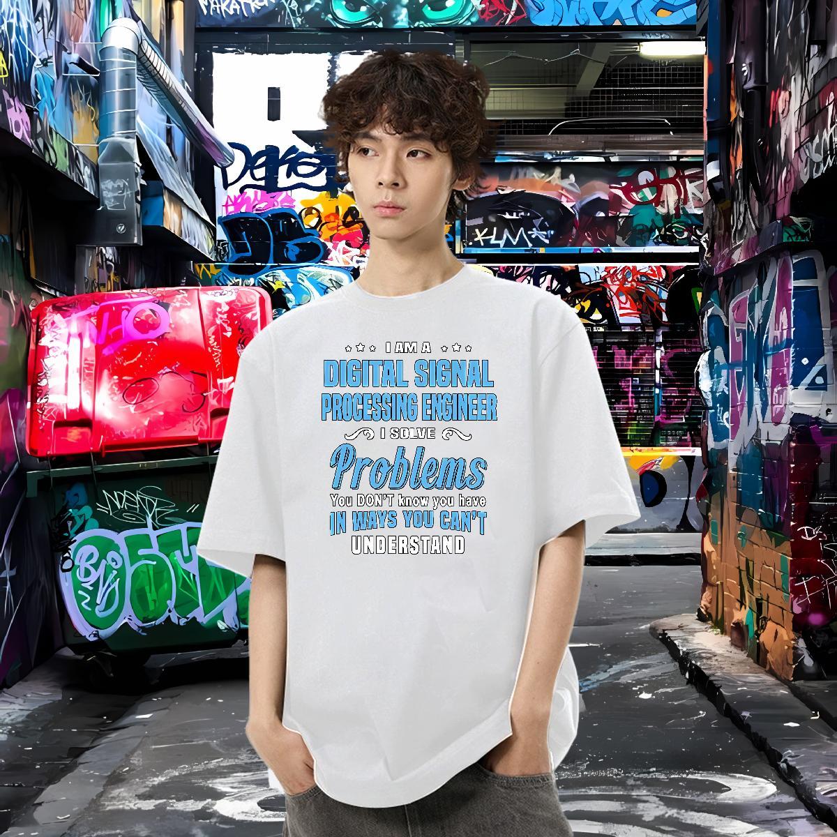 Casual New T Shirts Men letter Wear 100% Cotton 230g Daily Outfit Wholesale Custom Printed Breathable Soft Men Clothes T-Shirt