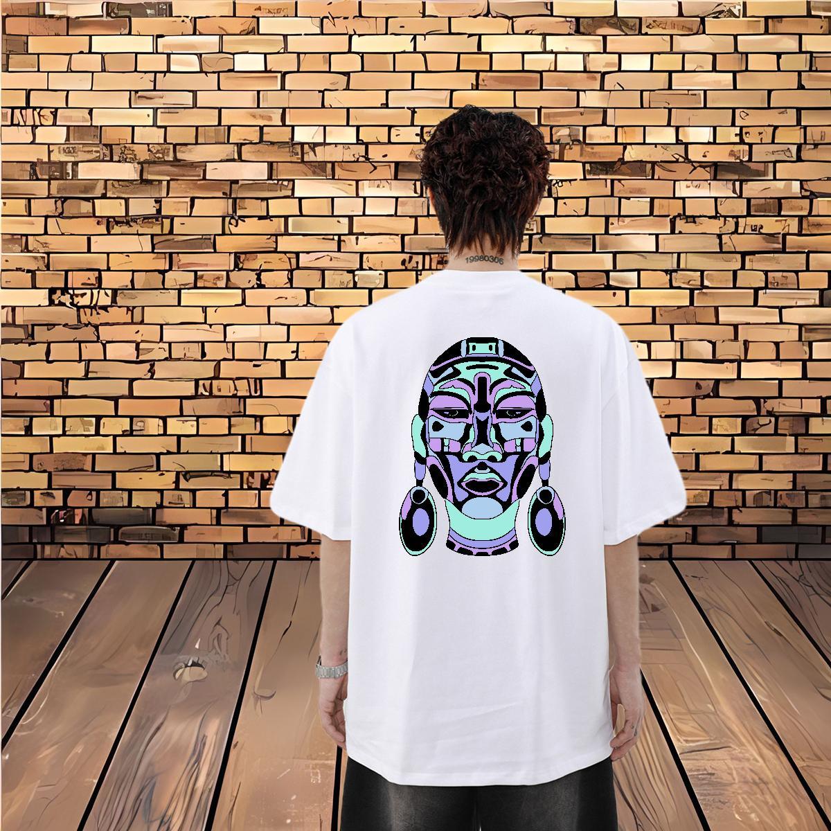 Classic T-Shirts for Men ET Wear 100% Cotton 230g Street Wholesale Custom Anime Short Sleeve Soft Couples T Shirts